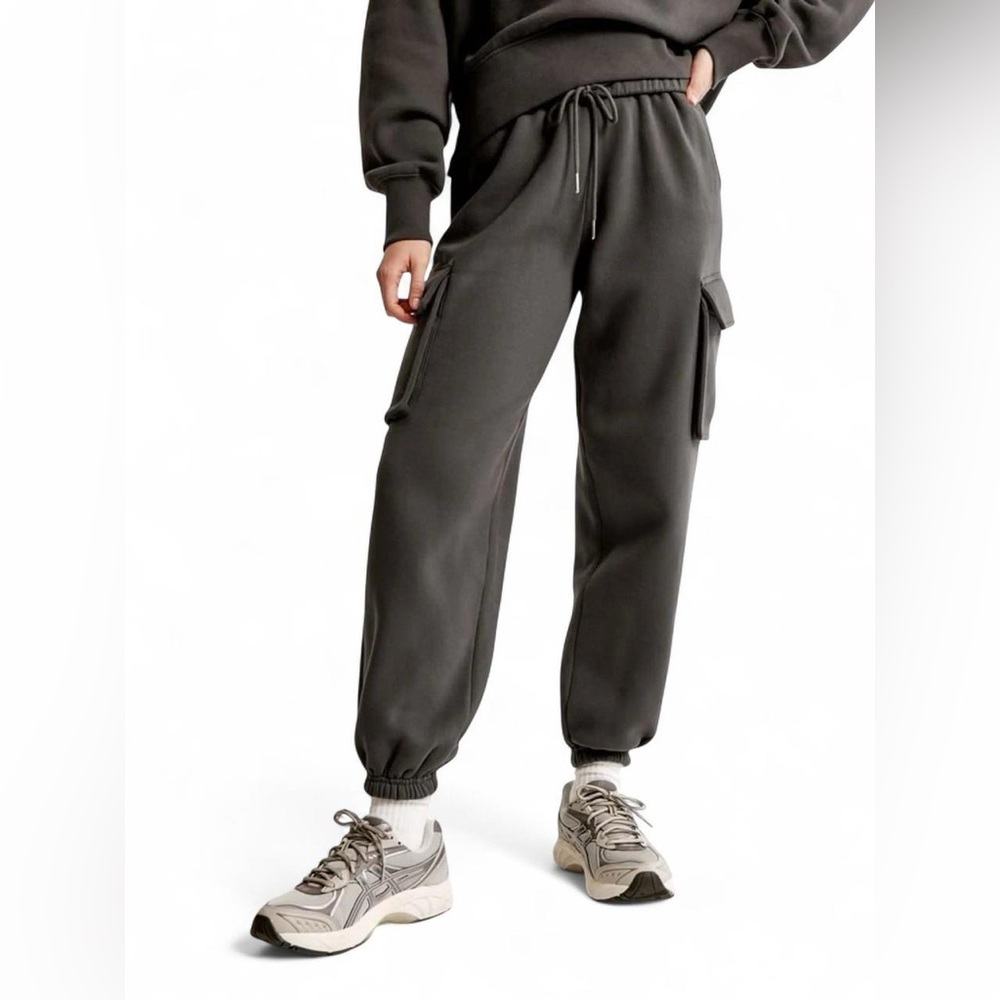 Abercrombie & Fitch Cargo Sunday Sweatpants Asphalt Grey SZ L